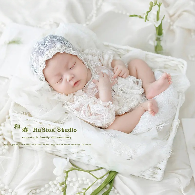 White Lace Theme Set - Newborn Photography Props - Image 3
